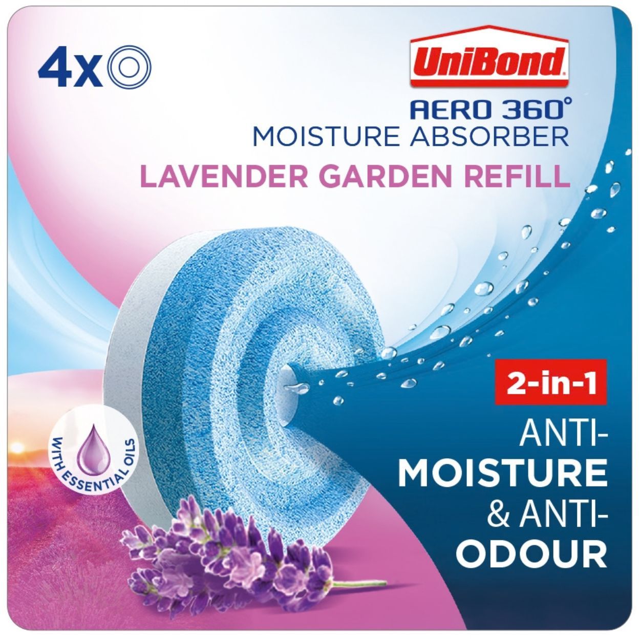 Unibond Aero 360 Lavender Freshness Ref, 4-Pack