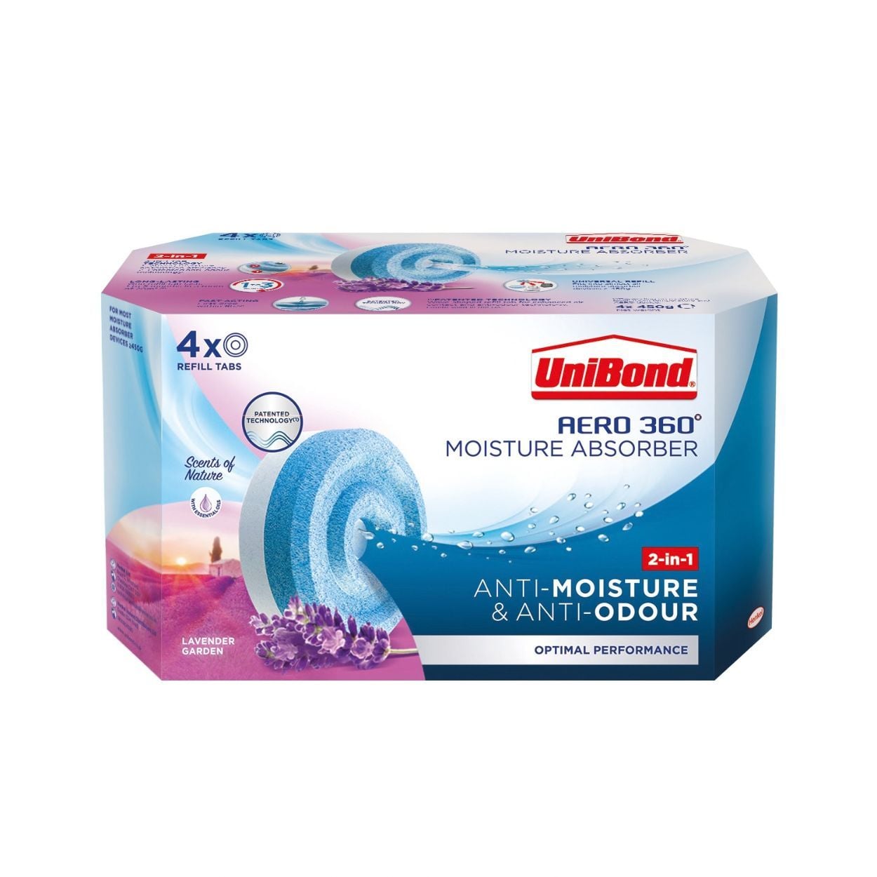 Unibond Aero 360 Lavender Freshness Ref, 4-Pack