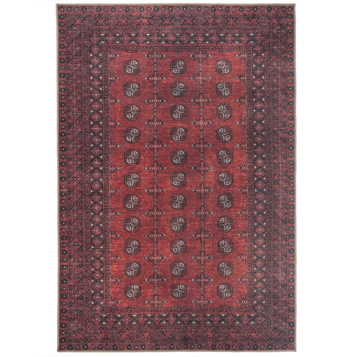 Flatwoven Washable Bannon Red Rug - 240cm x 330cm