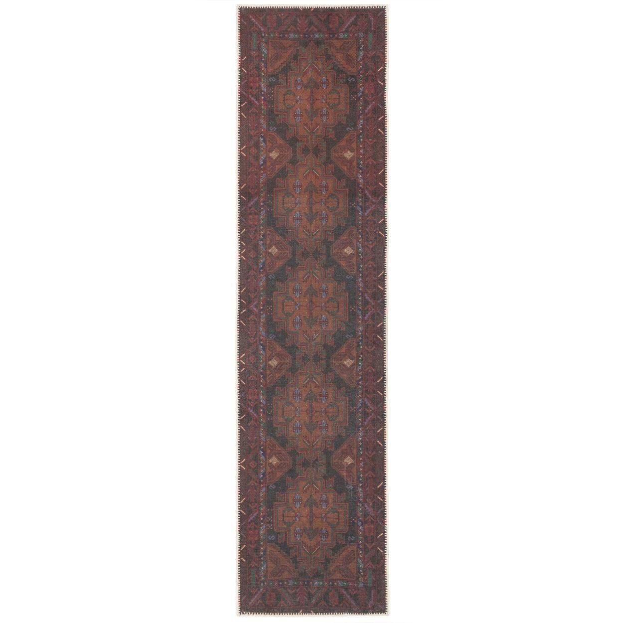 Flatwoven Washable Caris Multi Runner Rug - 60cm x 240cm