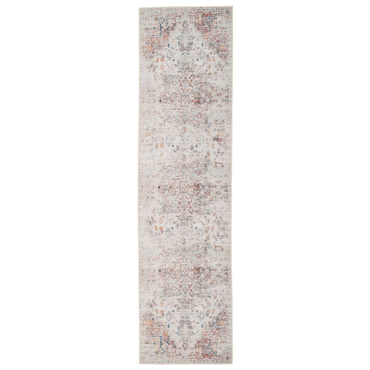 Flatwoven Washable Cecilia Beige Runner Rug - 60cm x 240cm