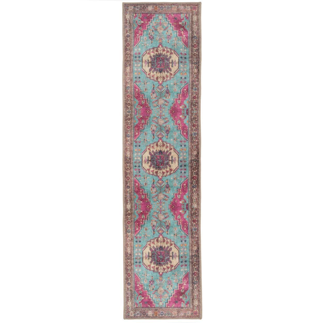 Flatwoven Washable Clarissa Multi Runner Rug - 60cm x 240cm