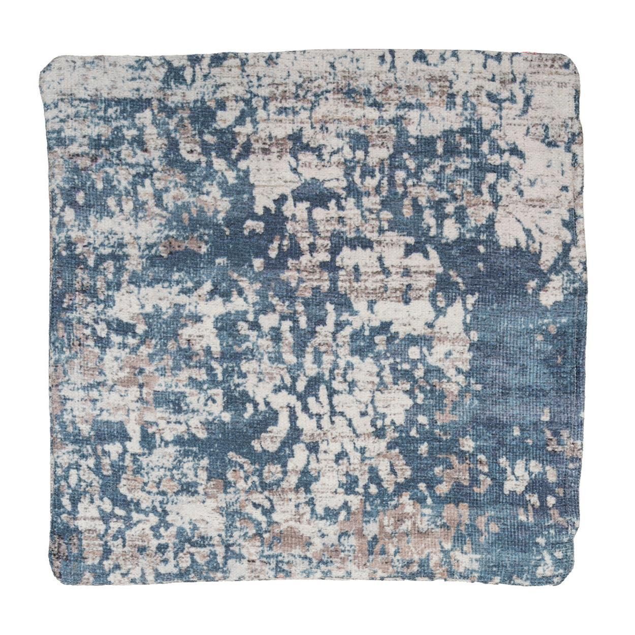 Flatwoven Washable Dash Blue Cushion - 50cm x 50cm