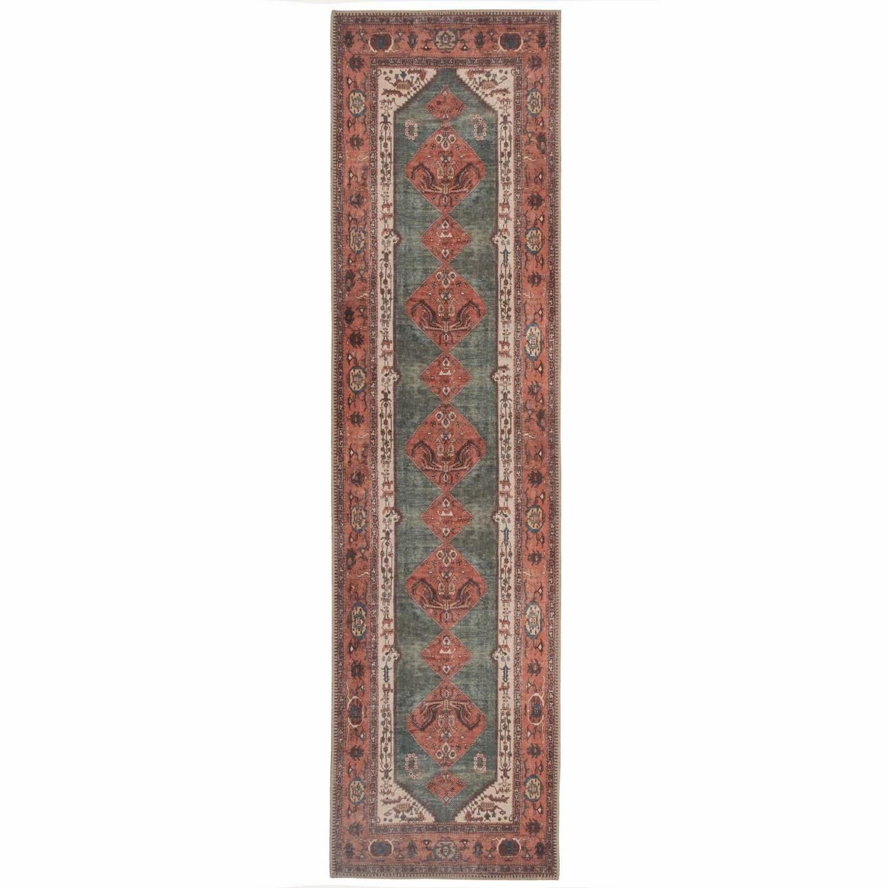 Flatwoven Washable Faro Terra Runner Rug - 60cm x 240cm