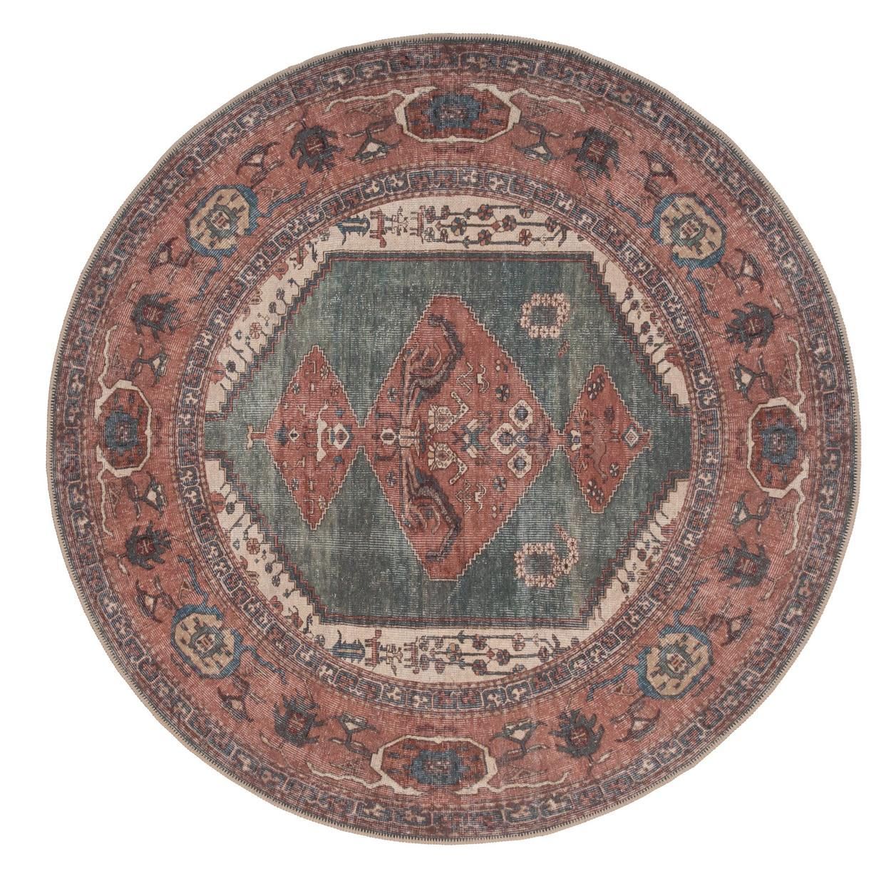 Flatwoven Washable Faro Terra Circular Rug - 180cm x 180cm