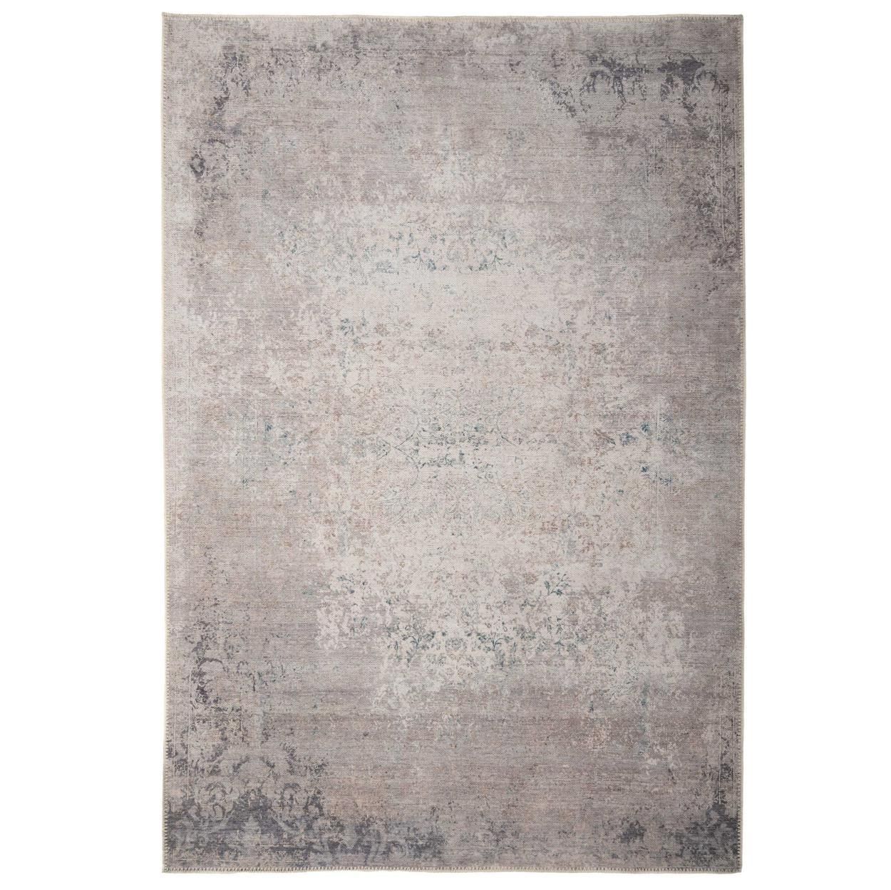 Flatwoven Washable Fleur Beige Rug - 60cm x 110cm
