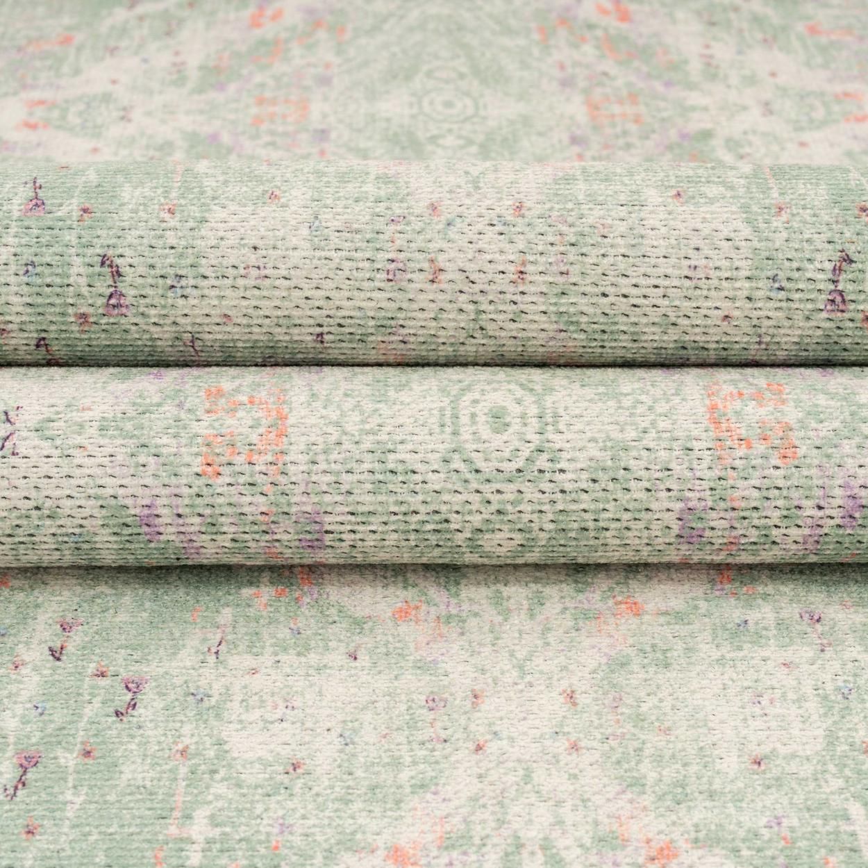 Flatwoven Washable Lottie Green Rug - 80cm x 150cm