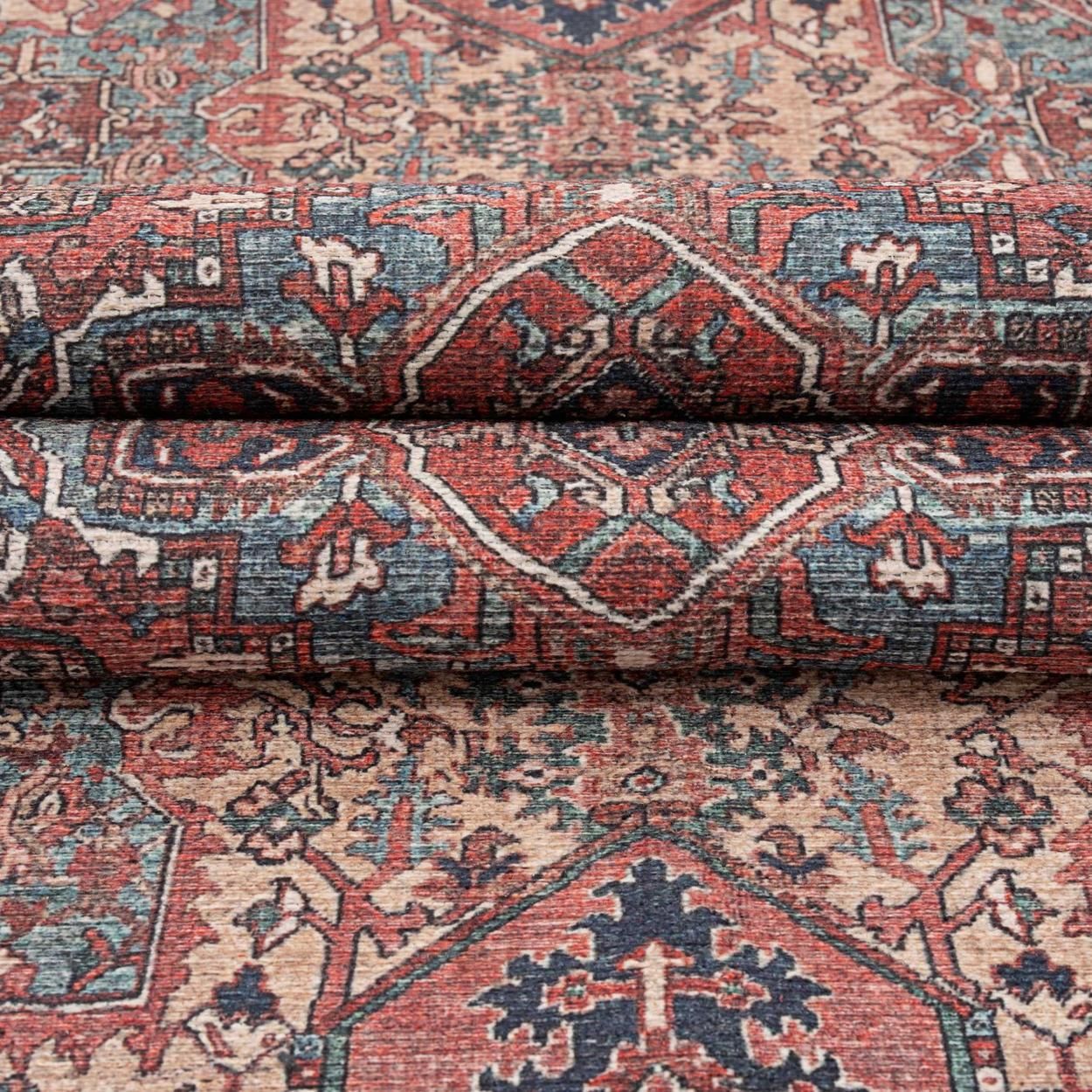 Flatwoven Washable Savanna Red Rug - 80cm x 150cm