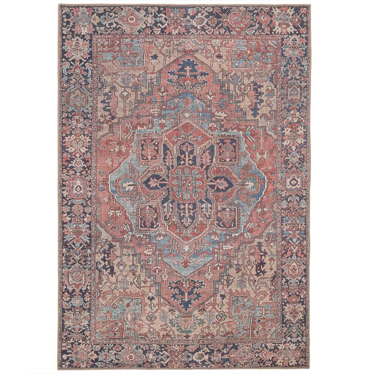 Flatwoven Washable Savanna Red Rug - 80cm x 150cm