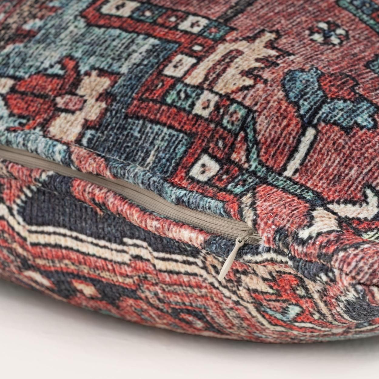 Flatwoven Washable Savanna Red Cushion - 50cm x 50cm