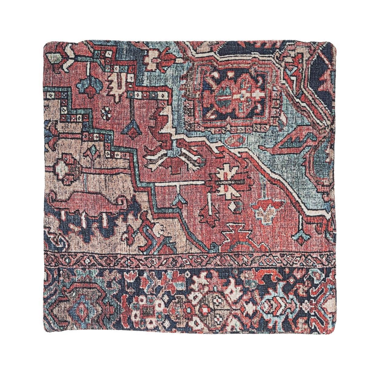 Flatwoven Washable Savanna Red Cushion - 50cm x 50cm