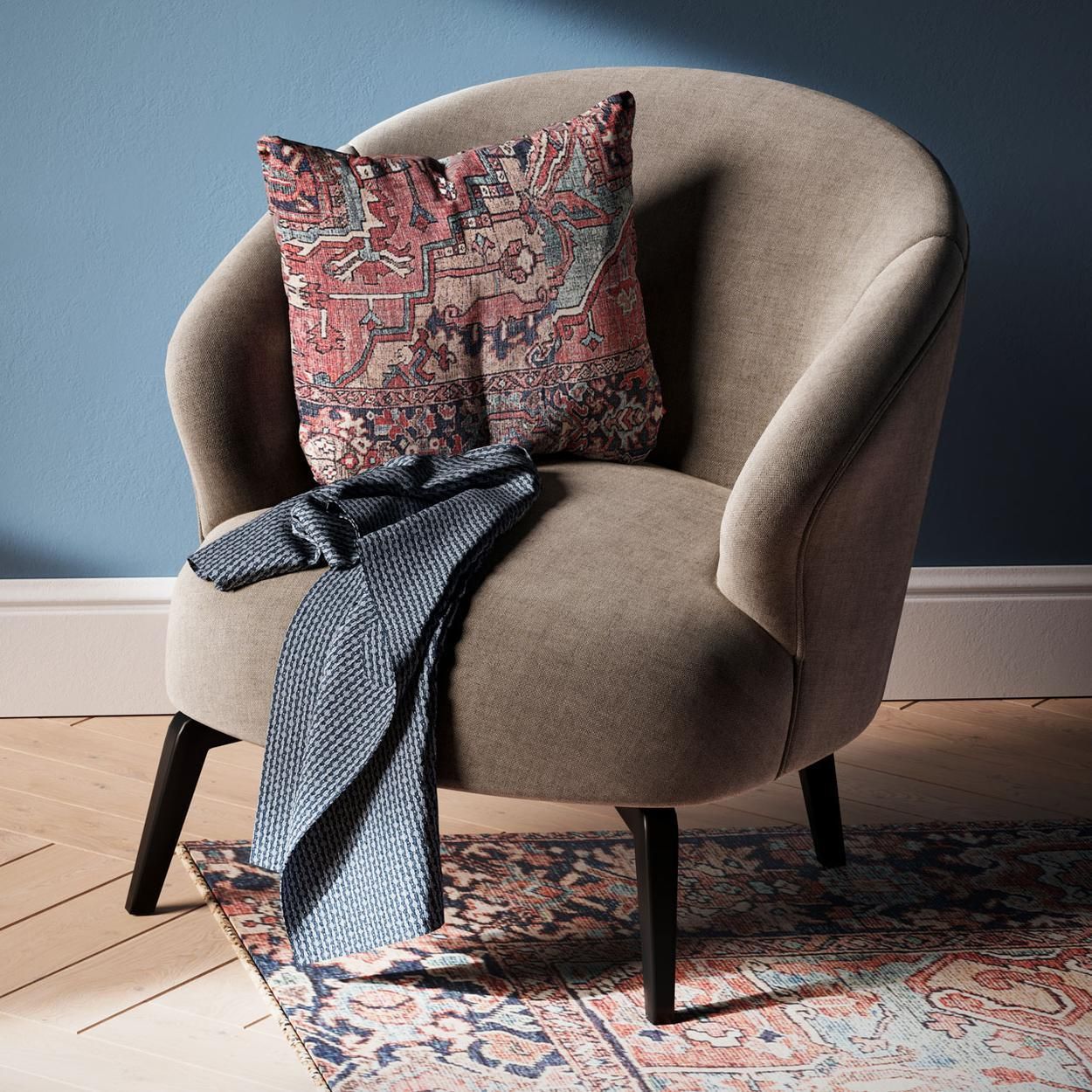 Flatwoven Washable Savanna Red Cushion - 50cm x 50cm