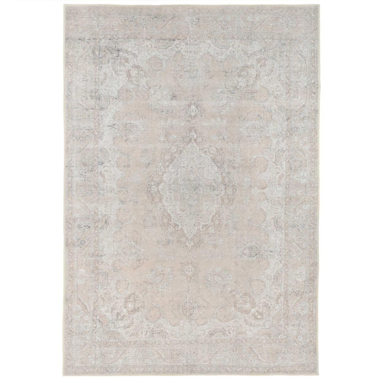 Flatwoven Washable Zoe Beige Rug 60Cm X110Cm