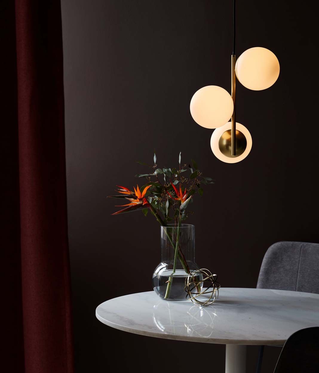 Nordlux Lilly 3 Spot Pendant Brass