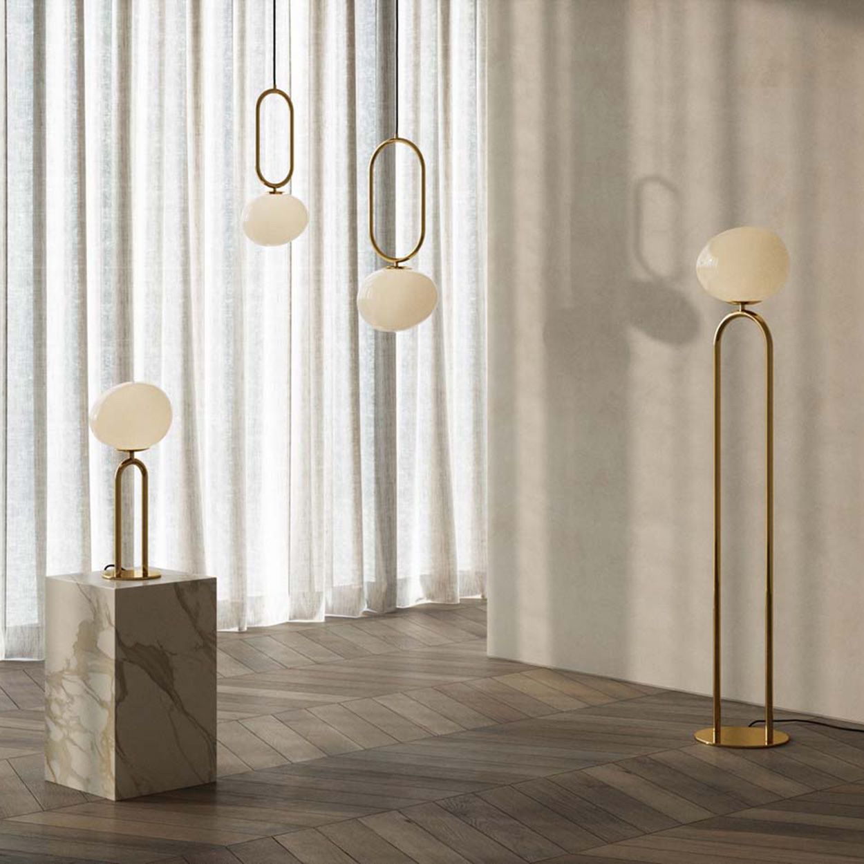 Shapes 27 Pendant Brass