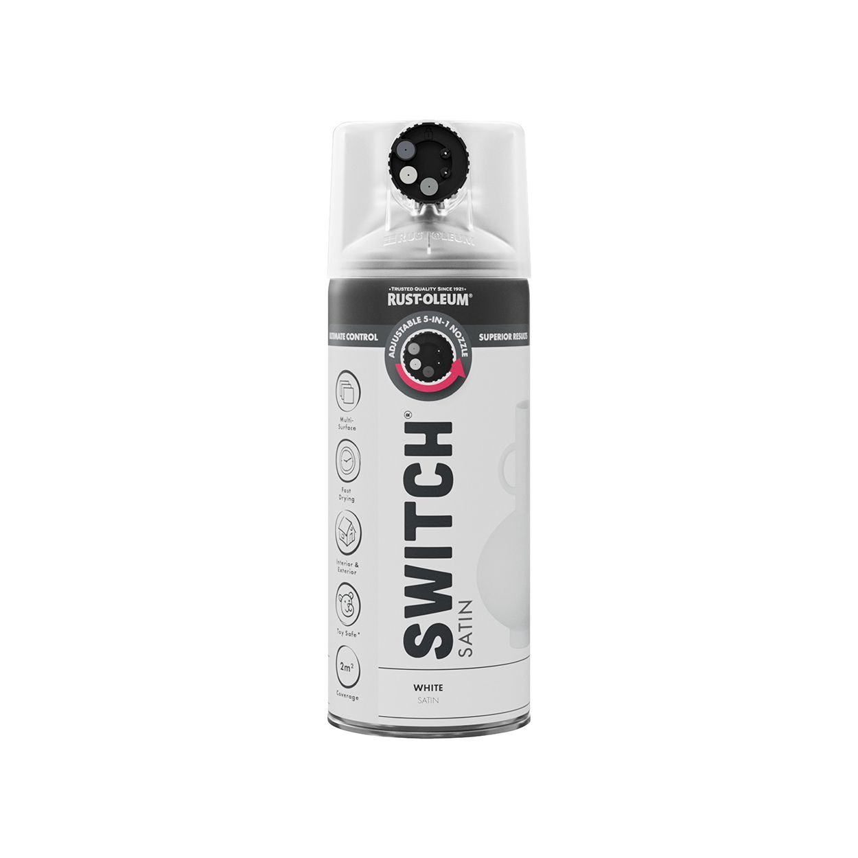 Rust-Oleum Switch 5-in-1 Multi-Surface Spray Paint White Satin 400ml