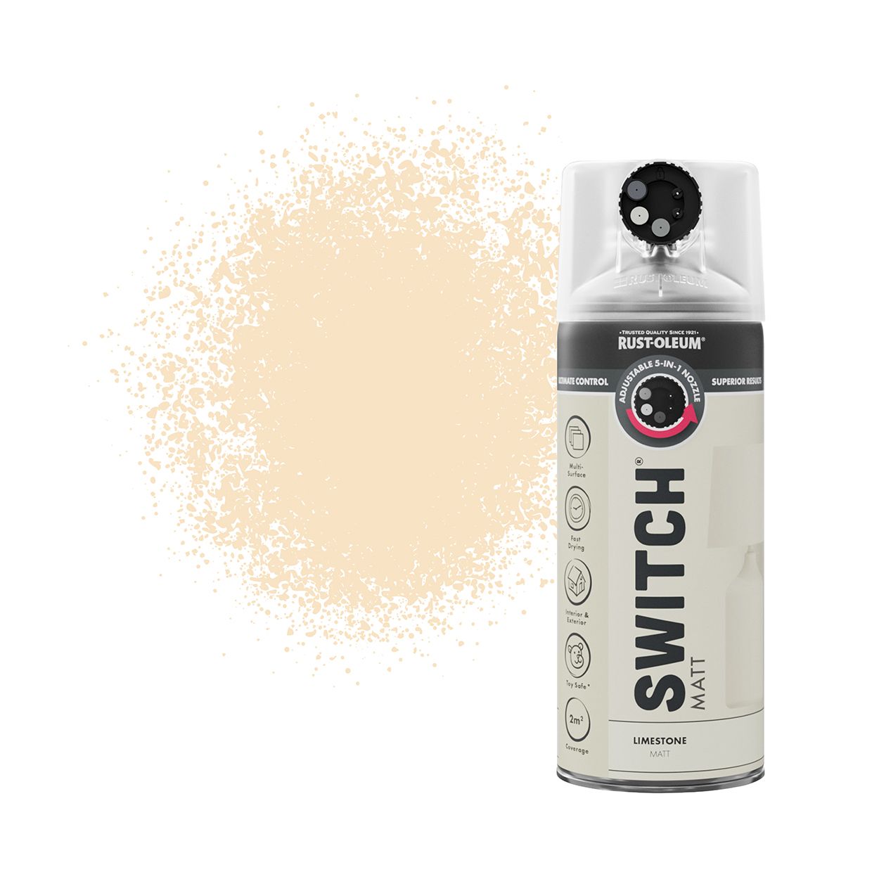 Rust-Oleum Switch 5-in-1 Multi-Surface Spray Paint Limestone Matt 400ml