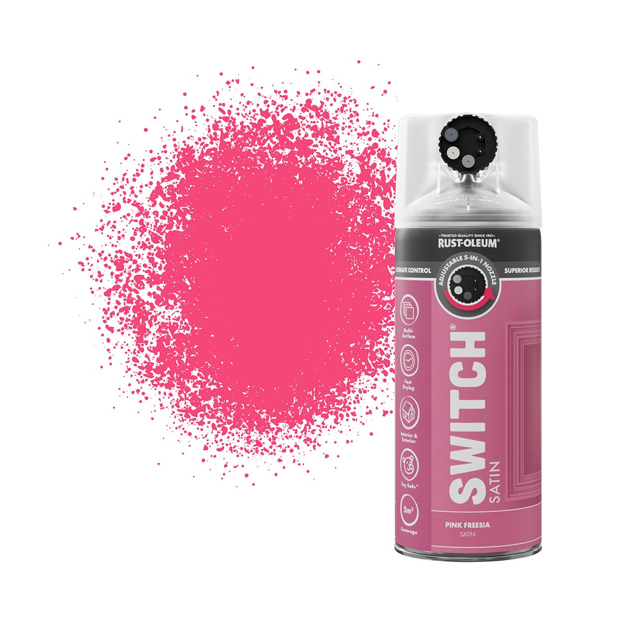 Rust-Oleum Switch 5-in-1 Multi-Surface Spray Paint Pink Freesia Satin 400ml