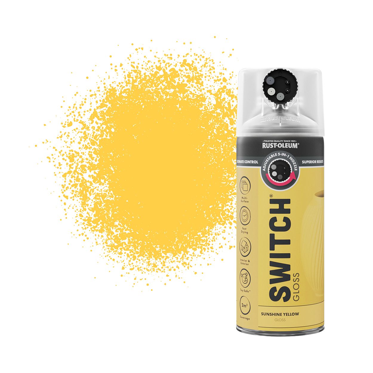 Rust-Oleum Switch 5-in-1 Multi-Surface Spray Paint Sunshine Yellow Gloss 400ml