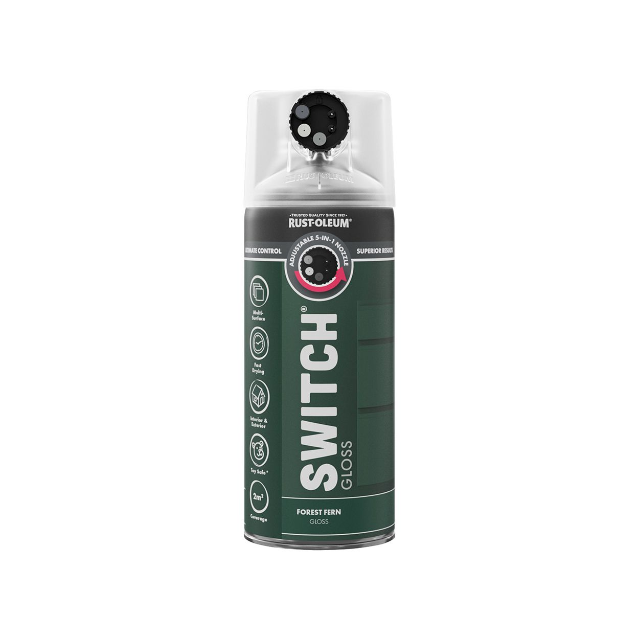 Rust-Oleum Switch 5-in-1 Multi-Surface Spray Paint Forest Fern Gloss 400ml