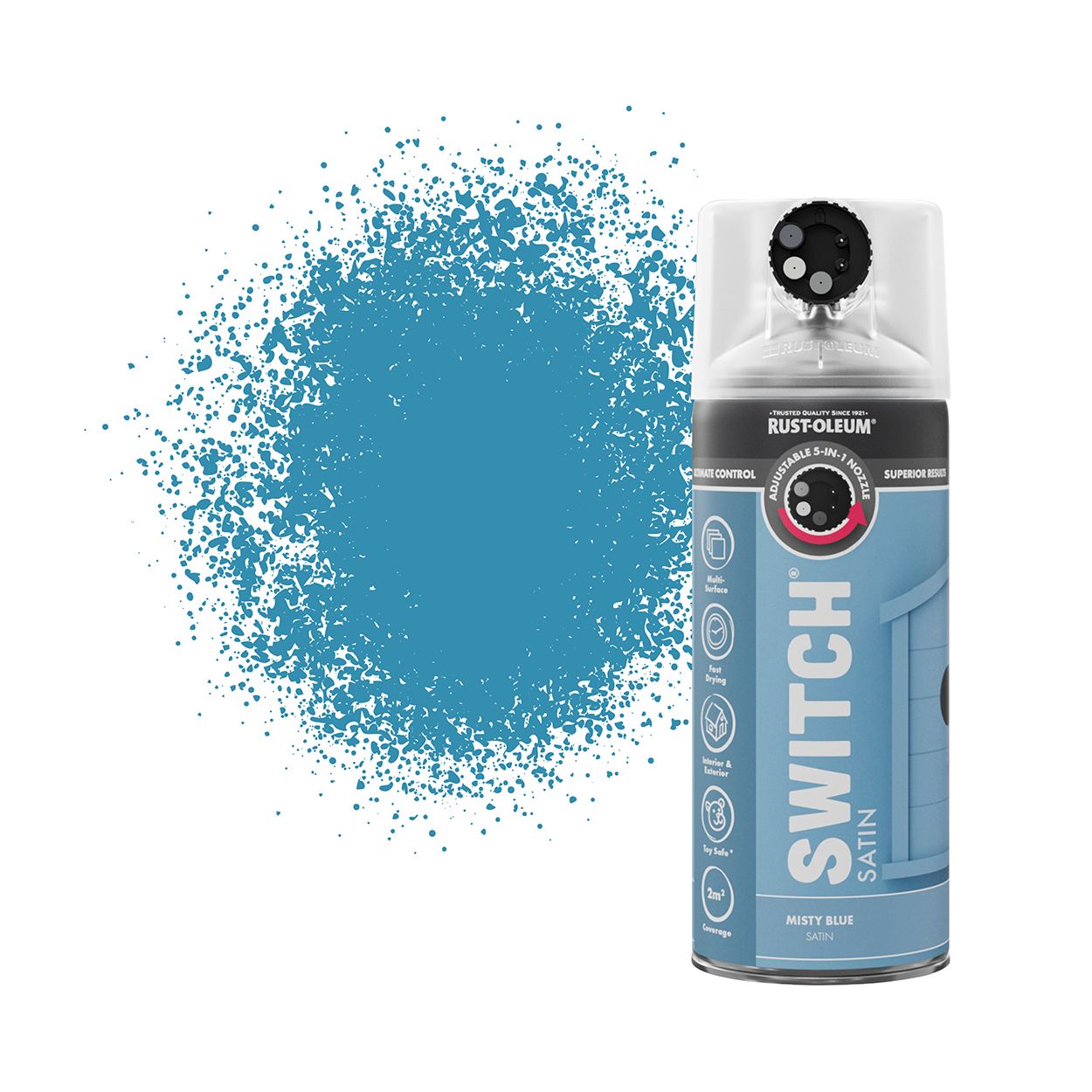 Rust-Oleum Switch 5-in-1 Multi-Surface Spray Paint Misty Blue Satin 400ml