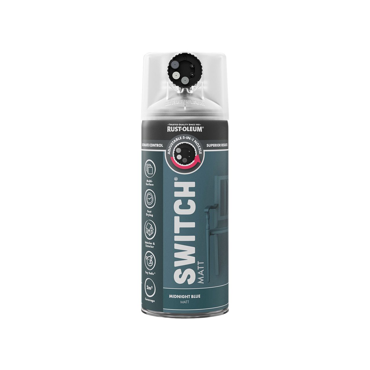Rust-Oleum Switch 5-in-1 Multi-Surface Spray Paint Midnight Blue Matt 400ml