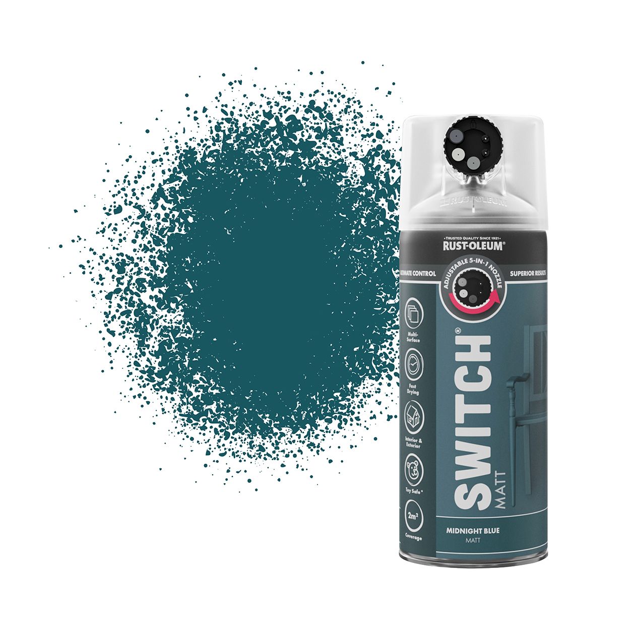 Rust-Oleum Switch 5-in-1 Multi-Surface Spray Paint Midnight Blue Matt 400ml