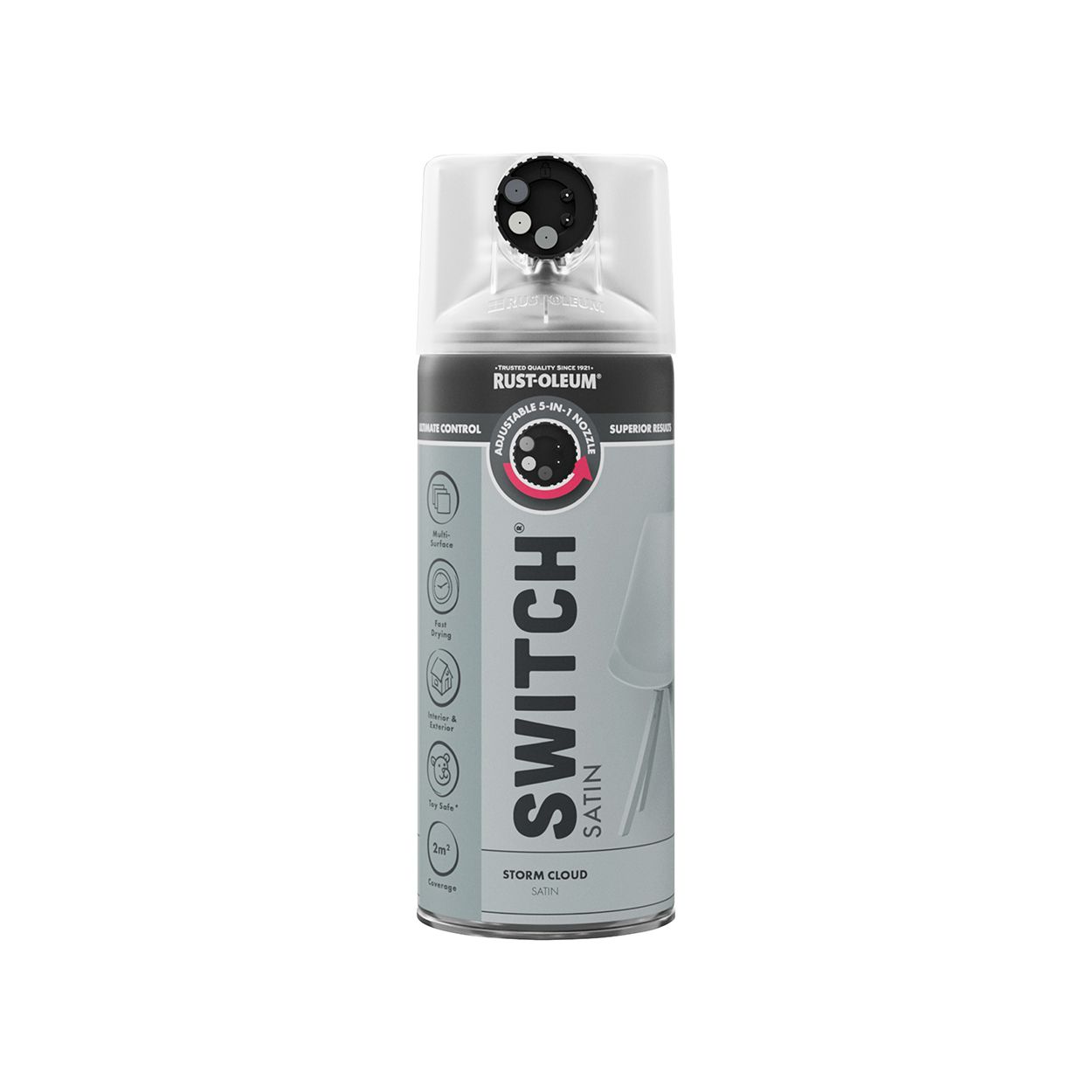 Rust-Oleum Switch 5-in-1 Multi-Surface Spray Paint Storm Cloud Satin 400ml