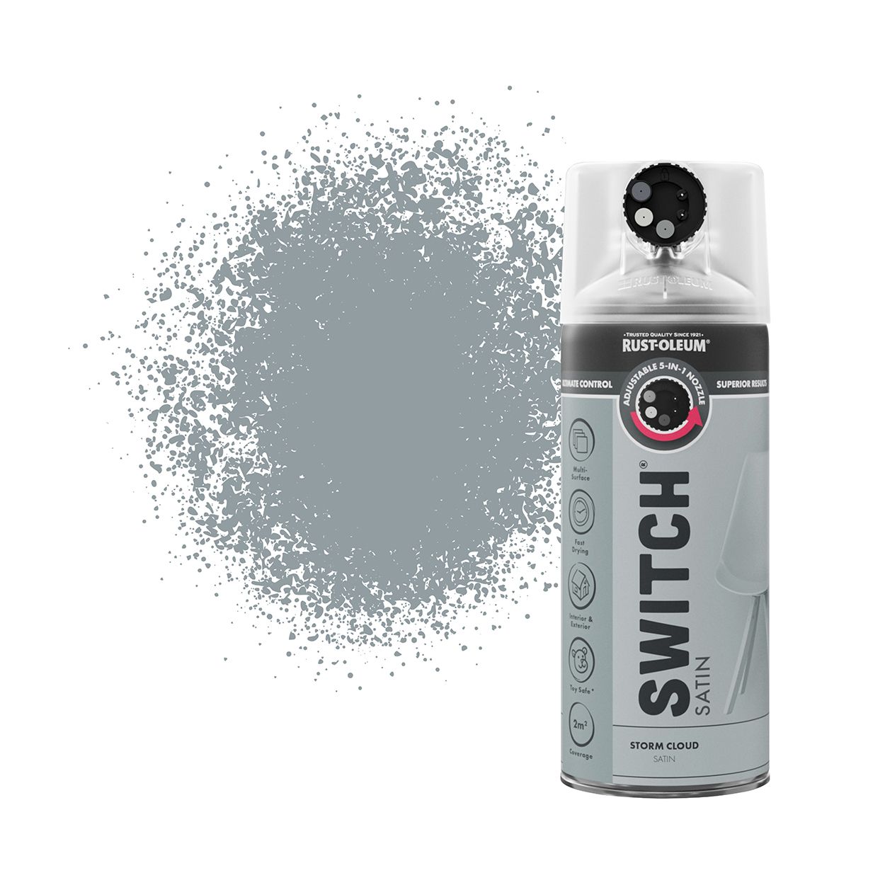 Rust-Oleum Switch 5-in-1 Multi-Surface Spray Paint Storm Cloud Satin 400ml