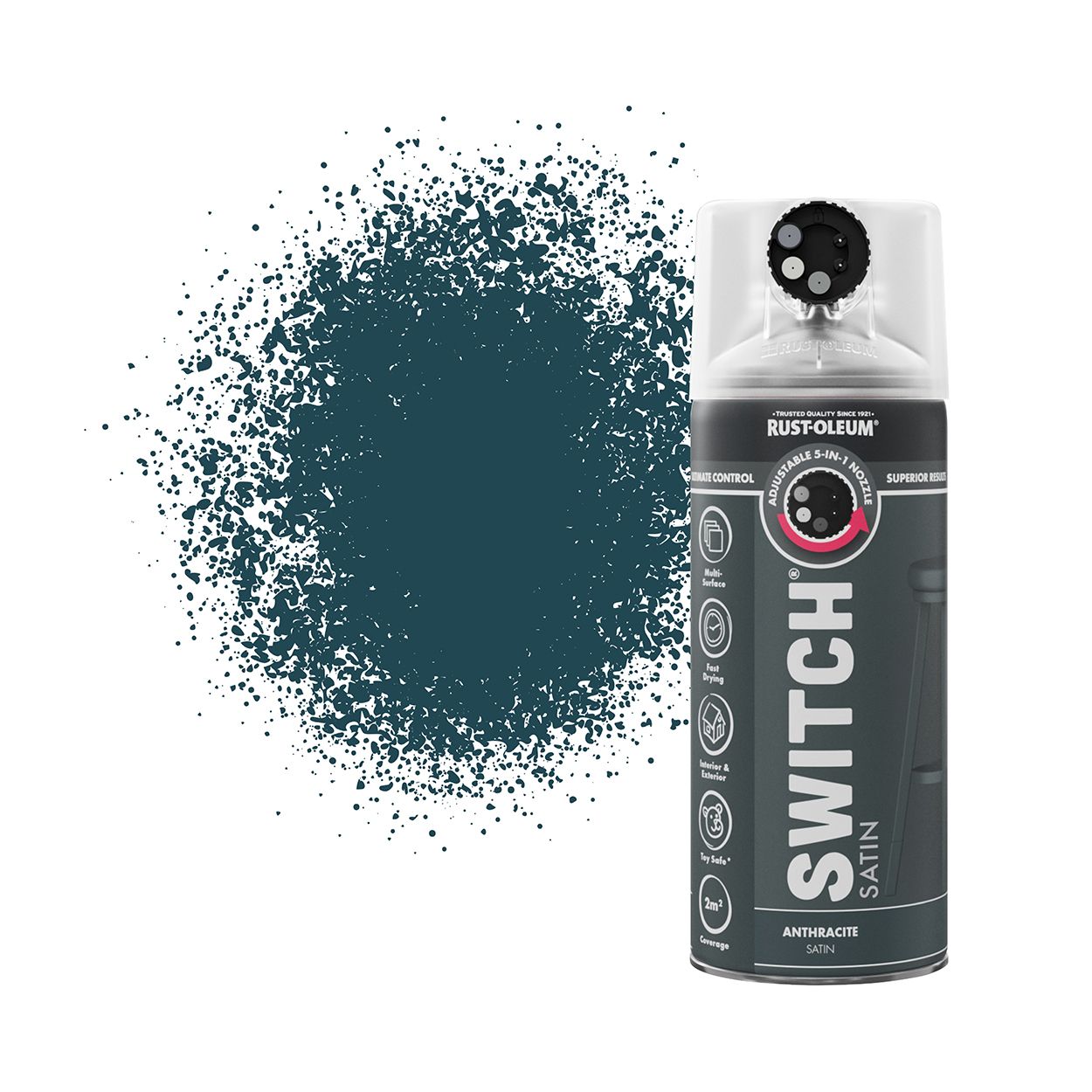 Rust-Oleum Switch 5-in-1 Multi-Surface Spray Paint Anthracite Satin 400ml