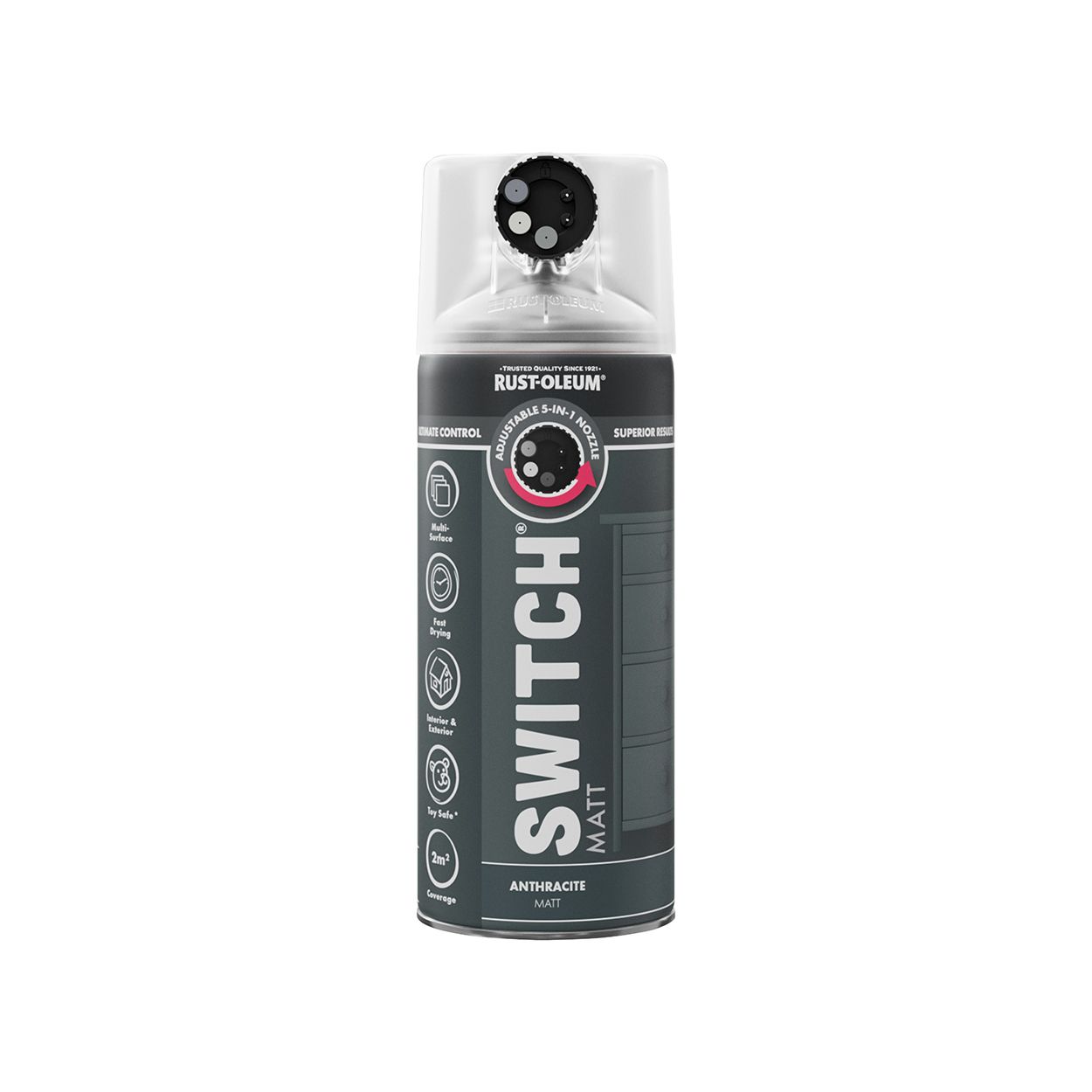 Rust-Oleum Switch 5-in-1 Multi-Surface Spray Paint Anthracite Matt 400ml
