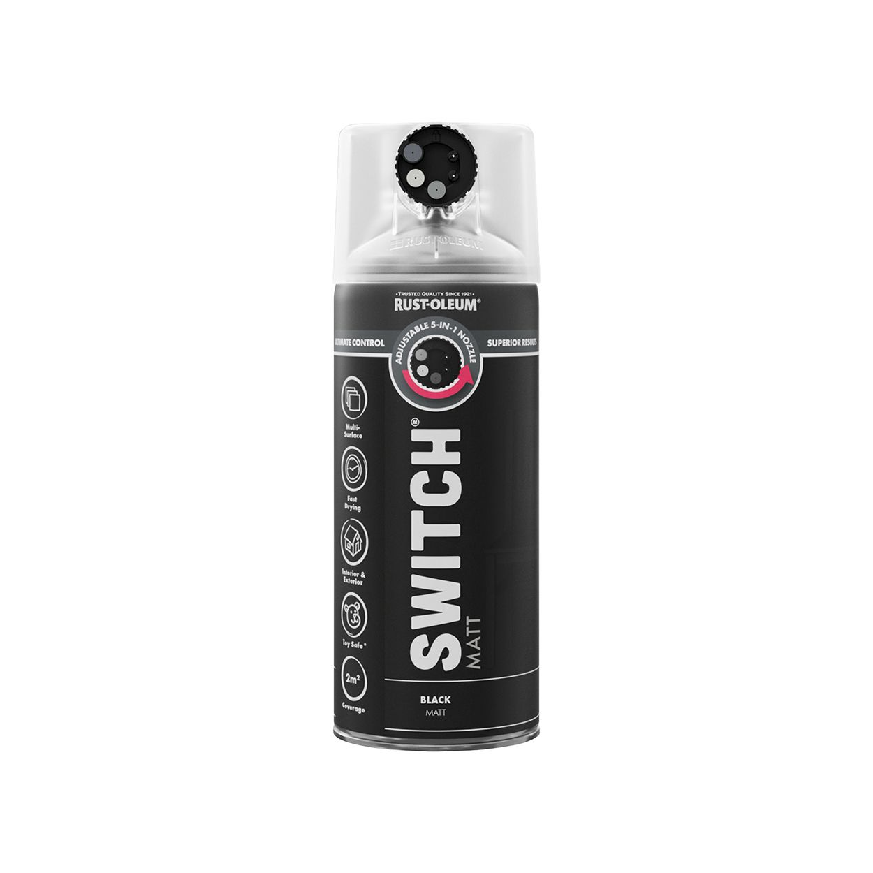 Rust-Oleum Switch 5-in-1 Multi-Surface Spray Paint Black Matt 400ml