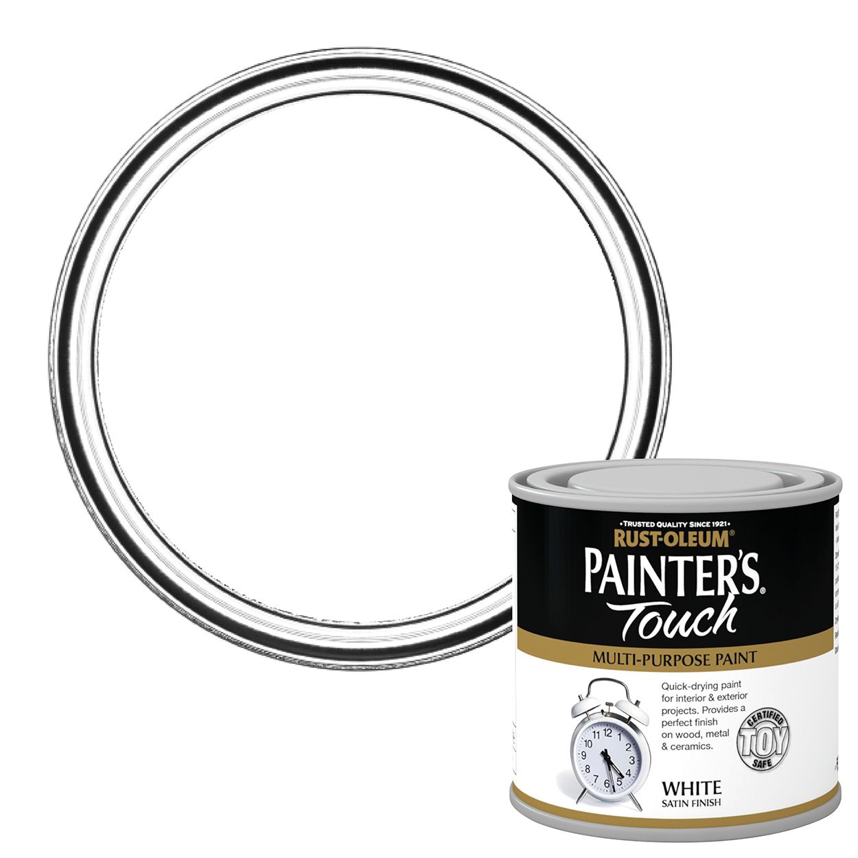 Rust-Oleum Painters Touch Multi-Surface Toysafe Paint White Satin 250ml