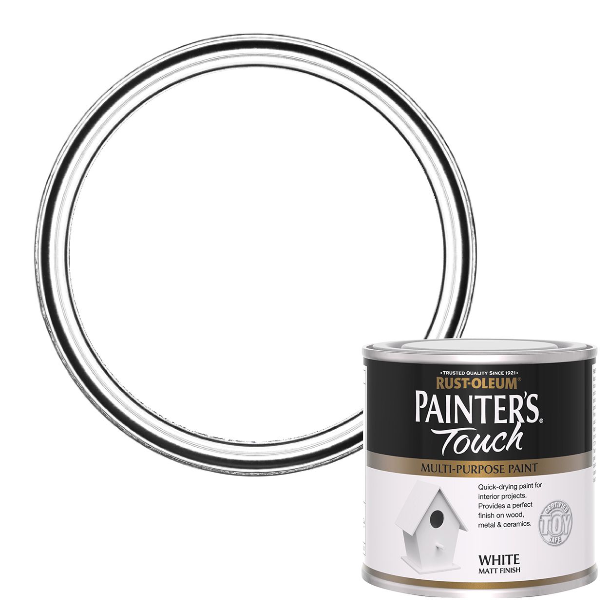 Rust-Oleum Painters Touch Multi-Surface Toysafe Paint White Matt 250ml