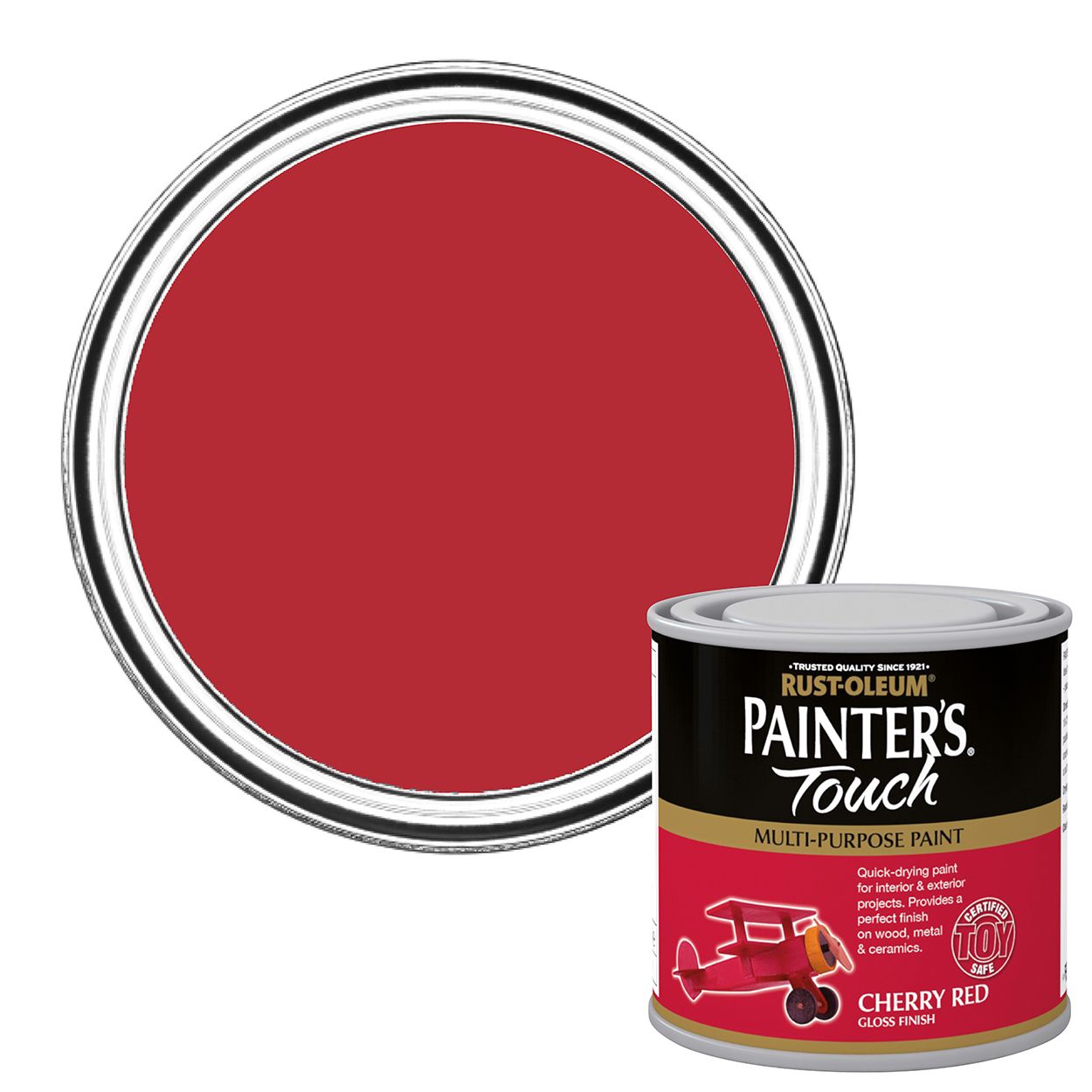 Rust-Oleum Painters Touch Multi-Surface Toysafe Paint Cherry Red Gloss 250ml