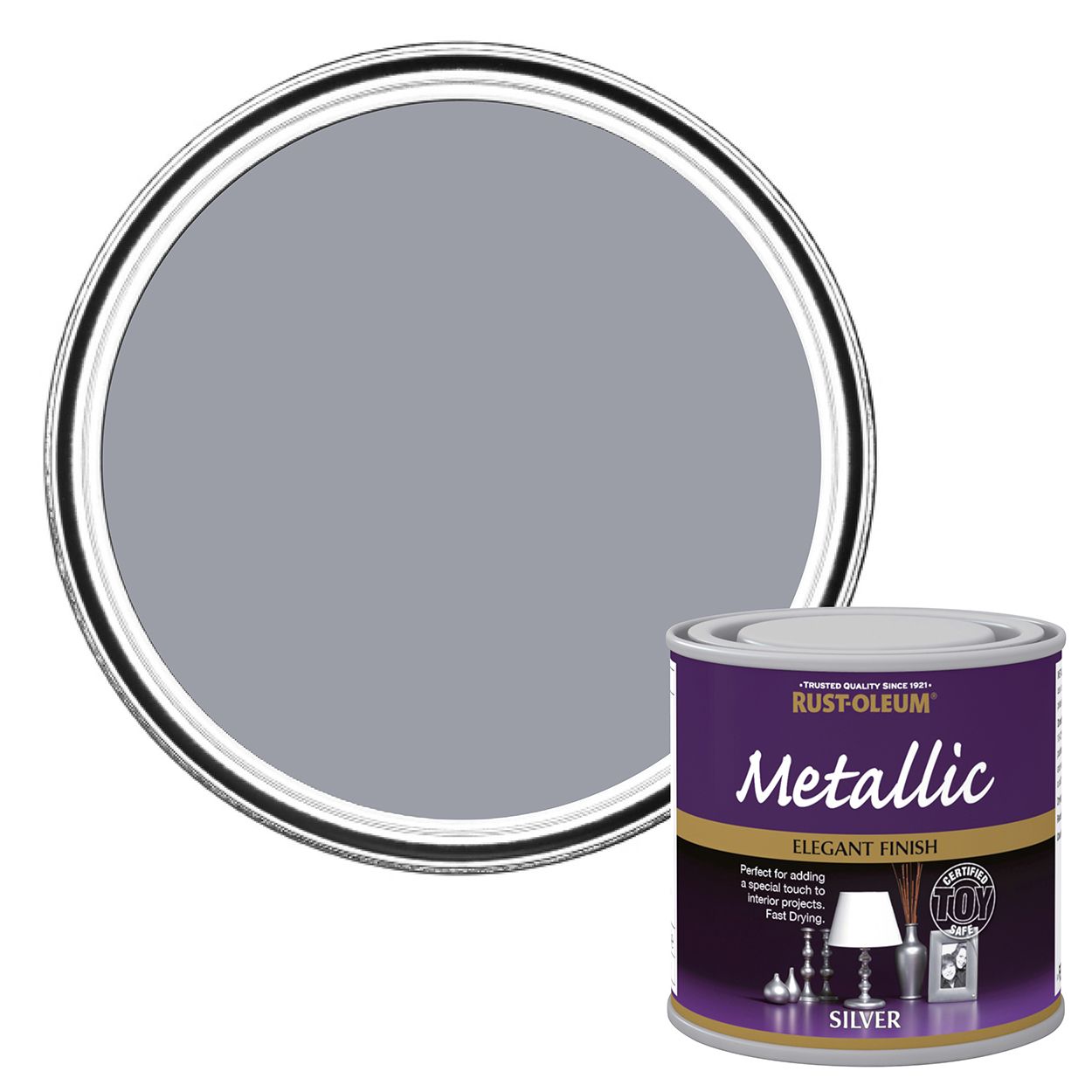Rust-Oleum Metallic Multi-Surface Toysafe Paint Silver 250ml