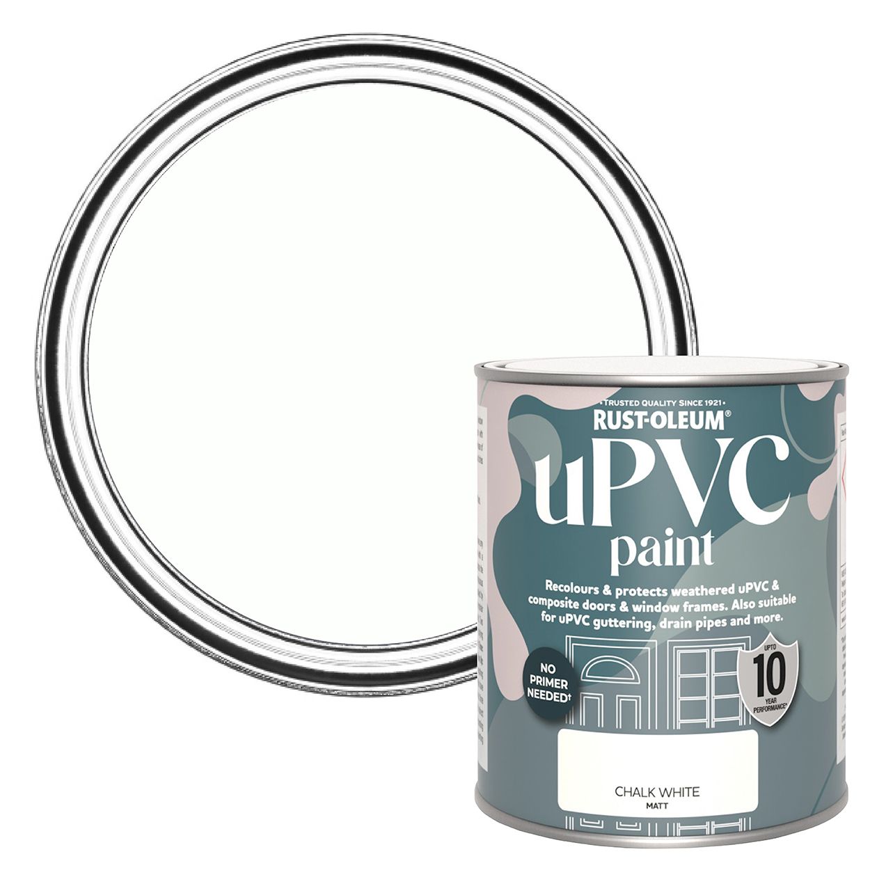 Rust-Oleum uPVC Paint Chalk White Matt 750ml