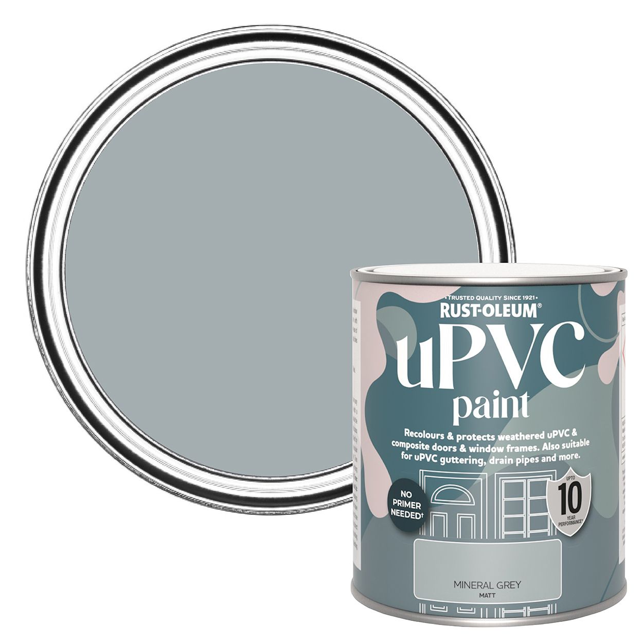 Rust-Oleum uPVC Paint Mineral Grey Matt 750ml