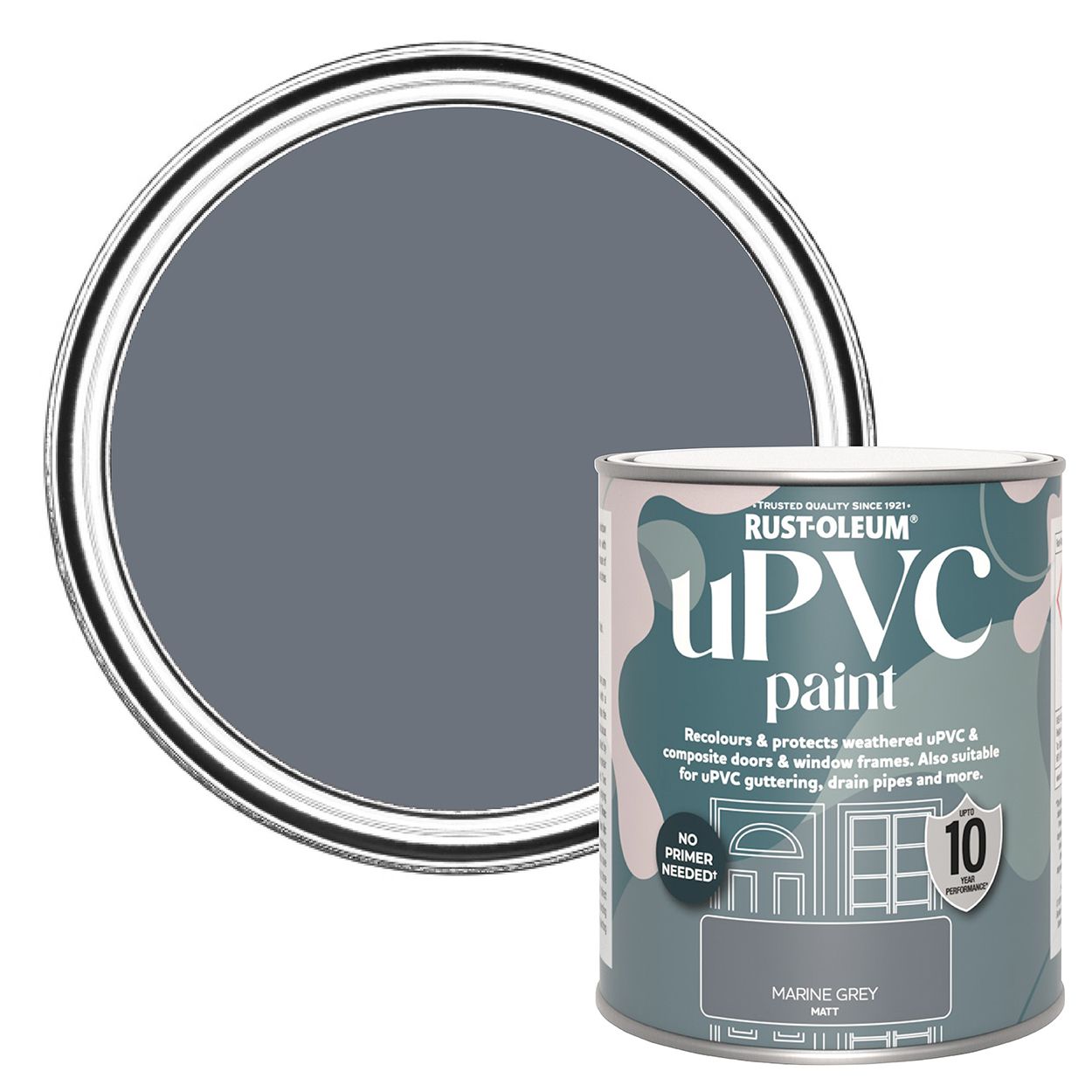 Rust-Oleum uPVC Paint Marine Grey Matt 750ml