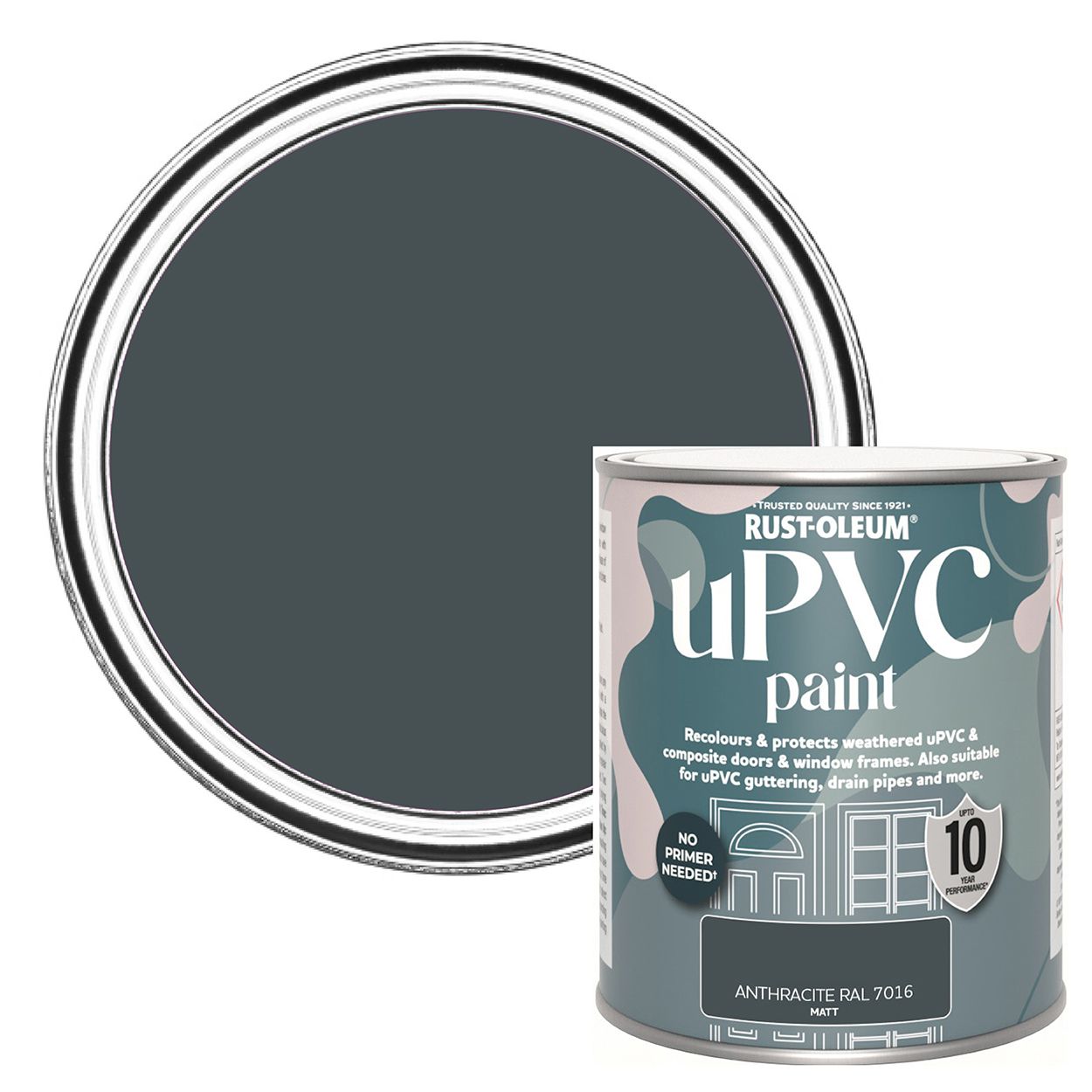Rust-Oleum uPVC Paint Anthracite Matt 750ml