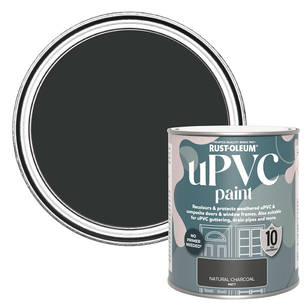 Rust-Oleum uPVC Paint Natural Charcoal Matt 750ml