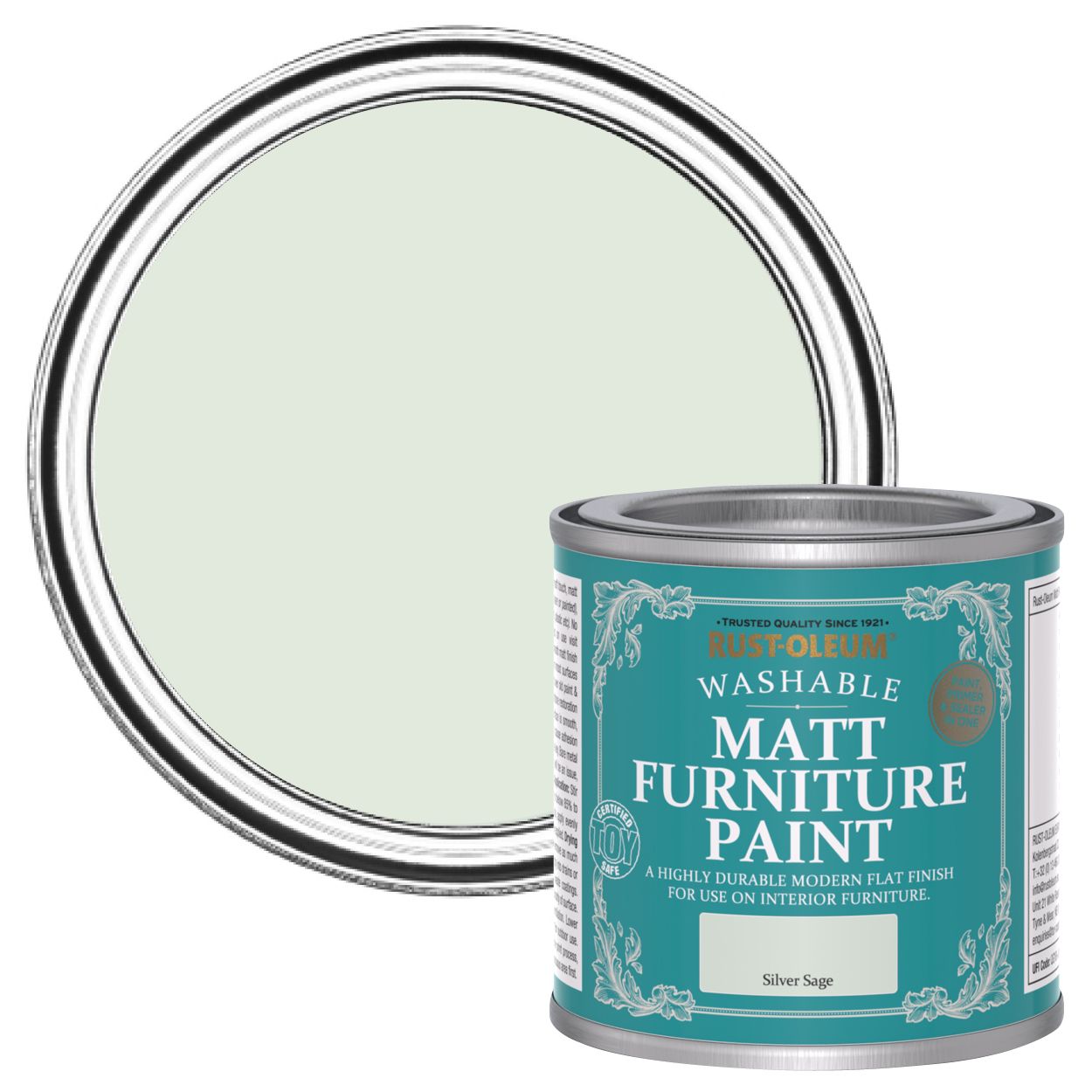 Rust-Oleum Matt Furniture Paint Silver Sage 125ml