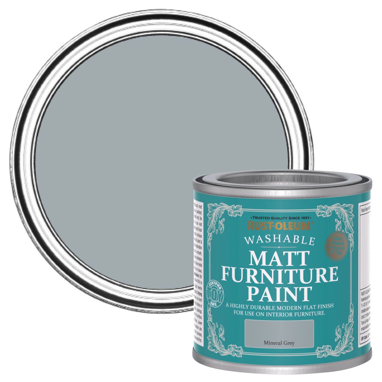 Rust-Oleum Matt Furniture Paint Mineral Grey 125ml