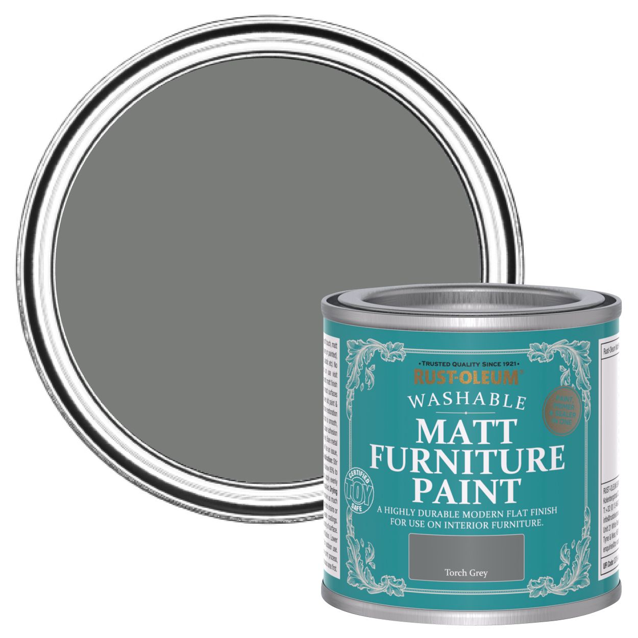 Rust-Oleum Matt Furniture Paint Torch Grey 125ml