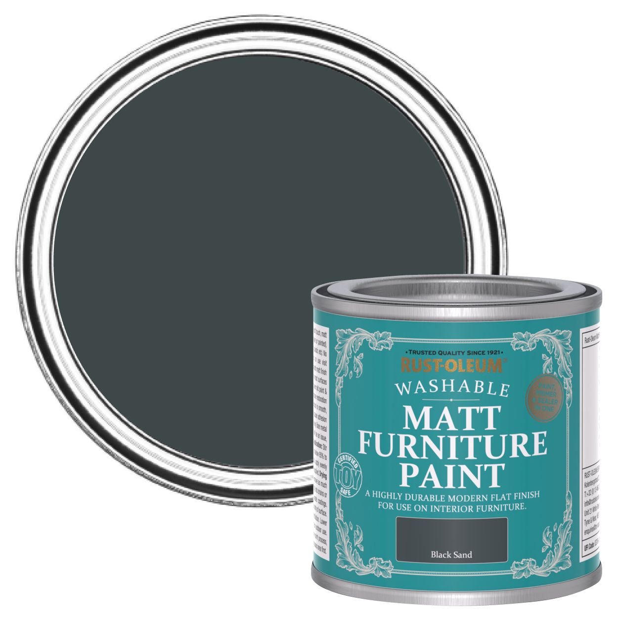 Rust-Oleum Matt Furniture Paint Black Sand 125ml