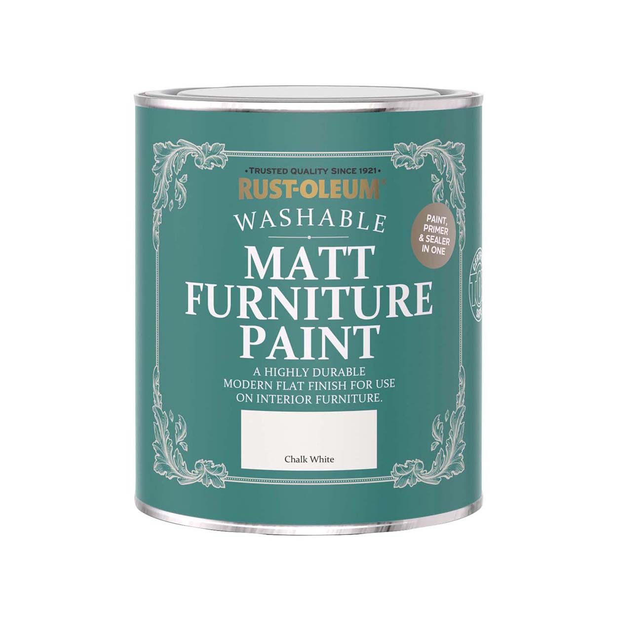 Rust-Oleum Matt Furniture Paint Chalk White 750ml