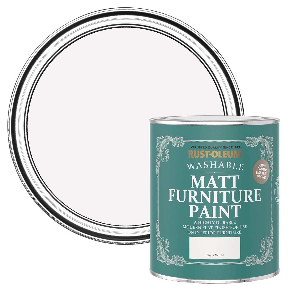 Rust-Oleum Matt Furniture Paint Chalk White 750ml