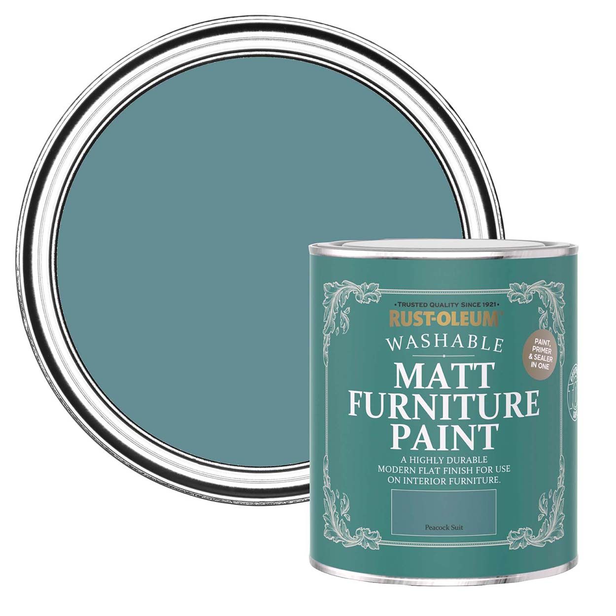 Rust-Oleum Matt Furniture Paint Peacock Suit 750ml