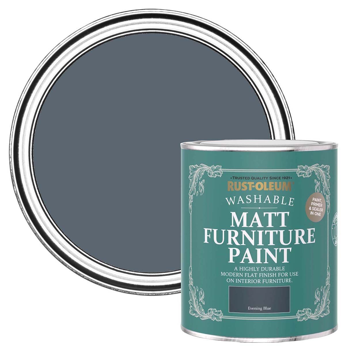 Rust-Oleum Matt Furniture Paint Evening Blue 750ml