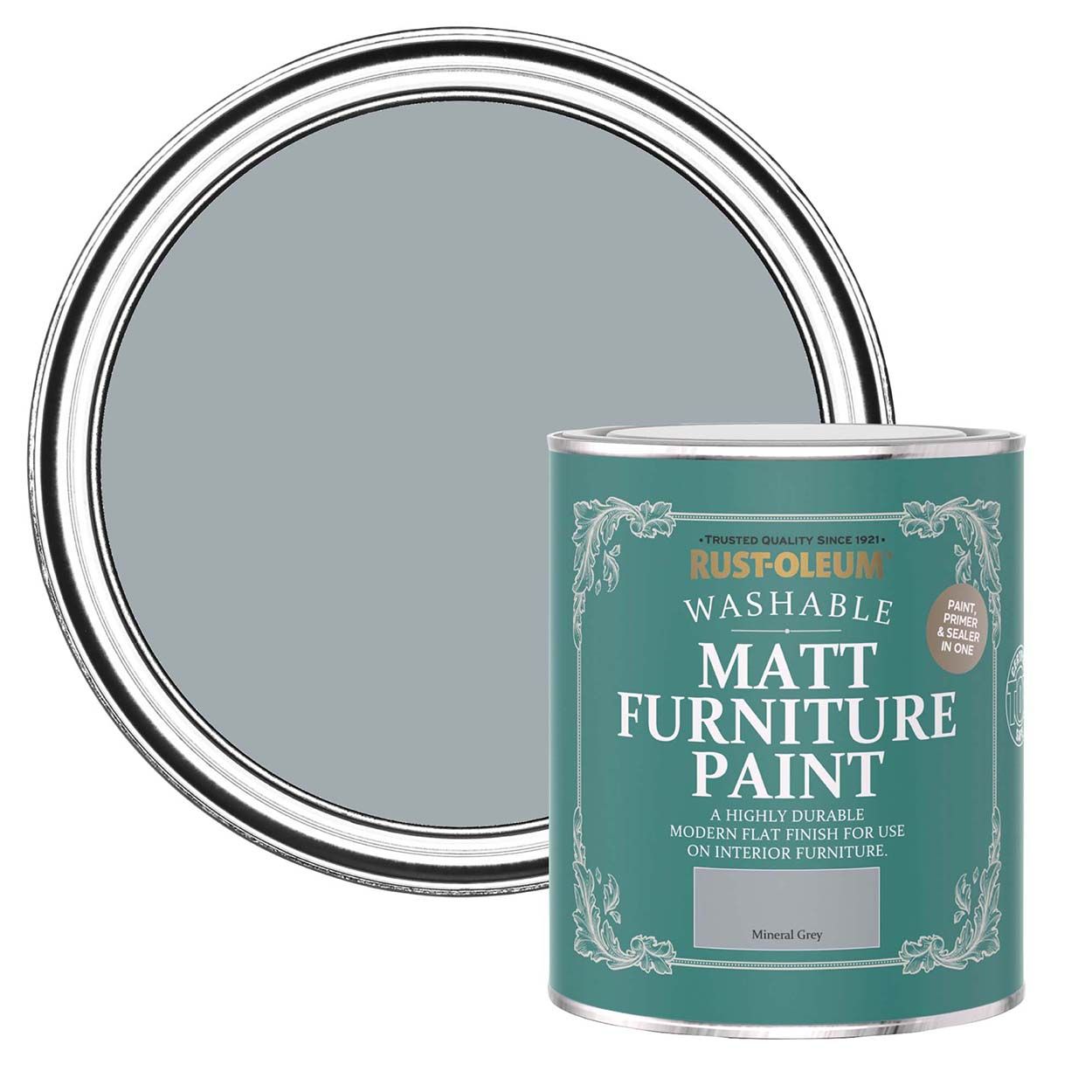 Rust-Oleum Matt Furniture Paint Mineral Grey 750ml